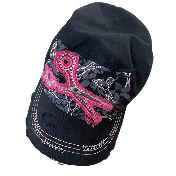 KBETHOS Cadet / Conductor Distressed Bling Adjustable Hair Stylist Hat NWOT - Picture 5 of 16